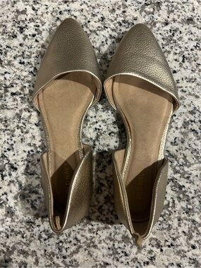 Old Navy Metallic Gold D'Orsay Pointed-Toe Flats